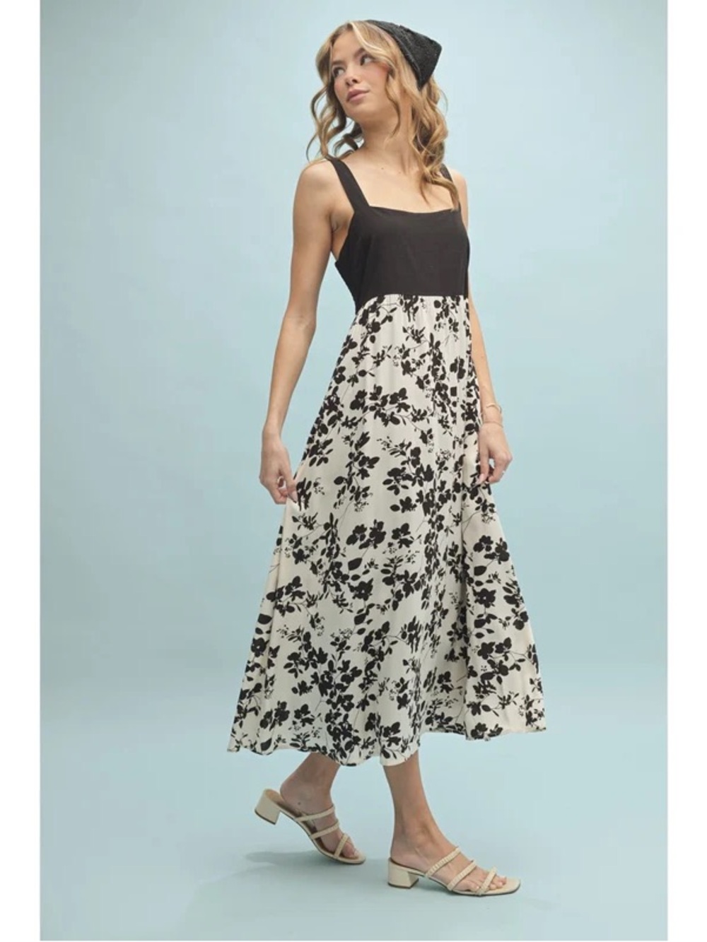 Wishlist | Black & Cream Floral Midi Dress